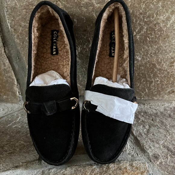 Cole Haan Evelyn driver black shearling 7 - Picture 5 of 5